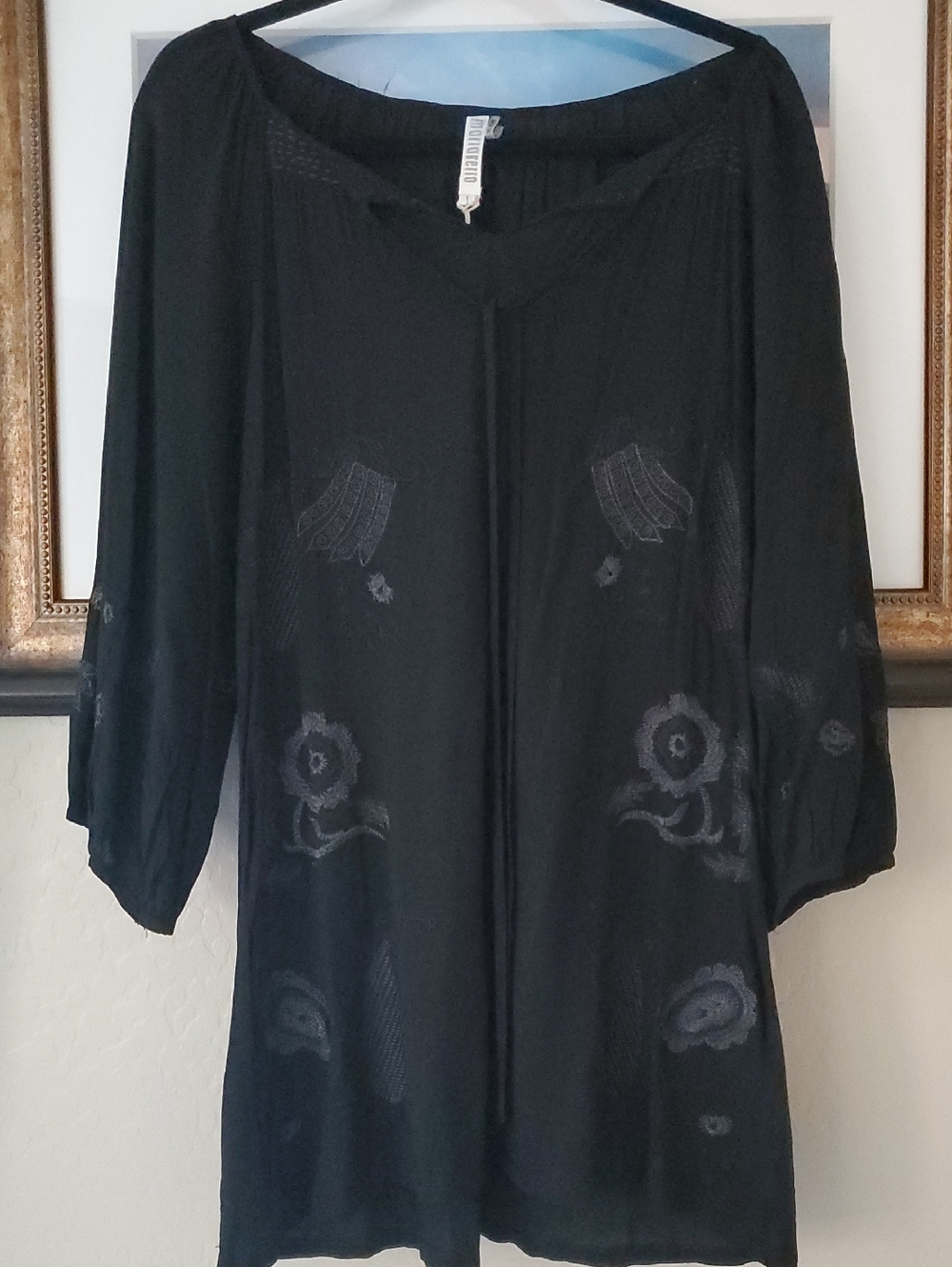 Monoreno Black Boho Retro Top